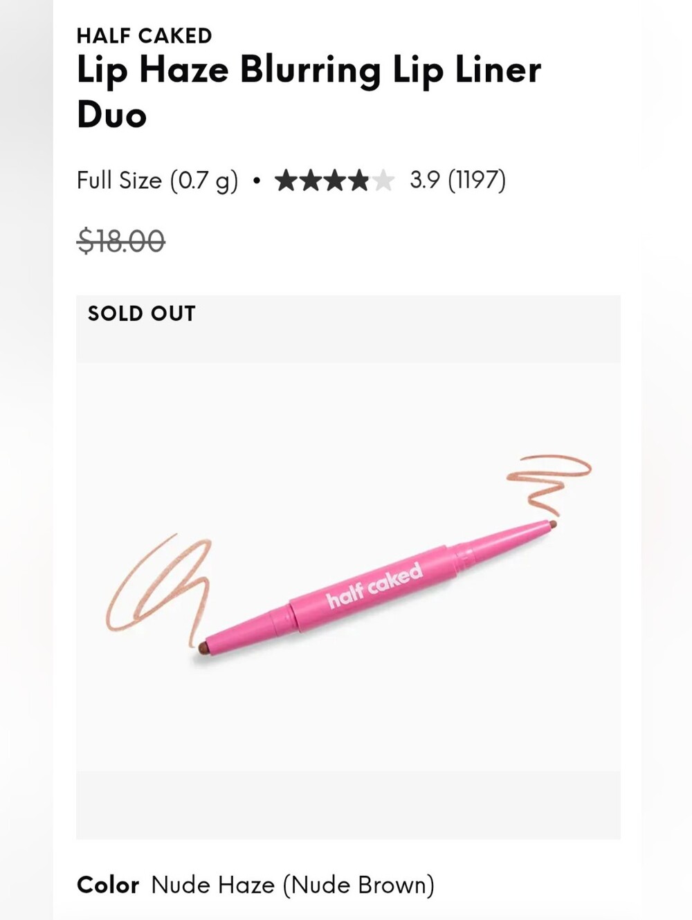 Half Caked Lip Haze Blurring Lip Liner Duo